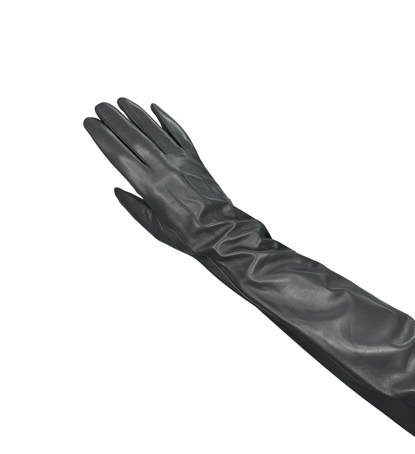 Long Leather Gloves - Stone
